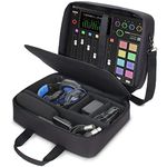 USA GEAR Audio Mixer Case - Podcast Mixer Travel Case with Scratch-Resistant Interior & Customizable Storage - Compatible with RODECaster Pro, RODECaster Pro II, RC Duo & More Audio Equipment (Black)