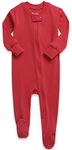 VAENAIT BABY Toddler Boys Girls Solid FOtie Pajama Cozy Modal Red 24M