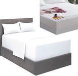 Mellanni Extra Deep Pocket Sheet Set + Waterproof Mattress Pad Bundle - King, White