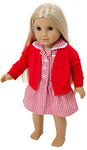 Dolls School Uniform in Red for 18 inch Dolls [35-45cm] such as Our Generation,Design a Friend and 43cm Baby Born [DOLL NOT INCLUDED]