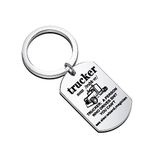 Drive Safe Keychain For Boyfriend Dad Trucker Driver Gift Truck Drivers Prayer Jewelry New Driver Keychain Gift Trucker Husband Long Distance Gift (C-trucker person kc)