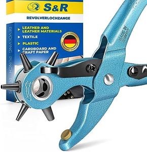 S&R Precision Leather Hole Punch Pliers/Made in Germany/Revolving Belt Punching Tool M 225 with 6 Changeable Holes 2-2,5-3 - 3,5-4 - 4,5 mm