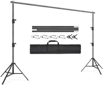 VEVOR 12 x 10 ft Heavy Duty Backdrop Stand, Height Adjustable Photography Backdrop Stand, Background Support System with 6 Clamps and A Carry Bag, for Party, Wedding, Display, Photo