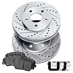 PowerSport Rear Brakes and Rotors Kit |Rear Brake Pads| Brake Rotors and Pads| Ceramic Brake Pads and Rotors |fits 1985-1992 Chevrolet Camaro, 1988-1992 Pontiac Firebird