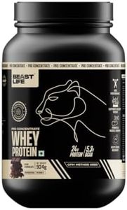 BeastLife Whey Protein Powder Rich Chocolate Flavour With Ultrasorb Tech,24G Protein,5.3G Bcaa,Sports Nutrition|High Absorbtion Fuels Muscle|Speed Recovery For Men & Women 924g Rich Chocolate