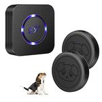 Dog Door Bell Doggie Doorbell for Potty Training with Wireless Waterproof Touch Button Transmitter and Receiver (1 Receiver + 2 Transmitters)