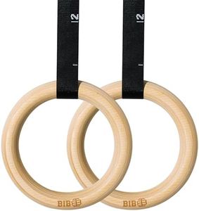 Built-In-Battle Wooden Gymnastic Rings with Adjustable Straps, 15ft Long, Numbered Straps- Olympic Rings 32mm/1.25' 1500lbs- Bodyweight Pull Up Rings Gymnastics Rings for Pull Up Bar