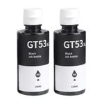 Haline GT53XL -135ml Black Ink Bottle Compatible for HP Ink Tank GT5810, GT5811, GT5820, GT5821, GT5822, 310,315,316,317,318,319,410,415,418,500,515,530,615,618 Printers (2 Pcs Black)