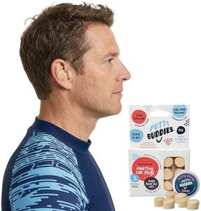 PUTTY BUDDIES Floating Earplugs 3-Pair Pack – Soft Silicone Ear Plugs for Swimming & Bathing – Invented by Physician – Keep Water Out – Premium Swimming Earplugs – Doctor Recommended (Tan)