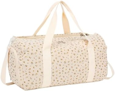 BTOOP Duffle Bag for Gym Sports Women Girls Workout Travel Bag Weekender with Shoe Compartment and Wet Pocket, Corduroy-floral beige