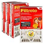 Filtrete 16x25x4 Furnace Filter, MPR 1000, MERV 11, Allergen Defense 12-Month Deep Pleated 4-Inch Air Filters, 4 Filters