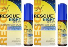 Bach RESCUE NIGHT Spray, Natural Flower Essence, Vegan, Gluten and Sugar-Free,Vanilla, 20mL (Pack of 2)