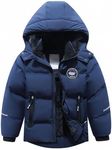 BYLESIN Kids Boy's Winter Coat Fleece Lined Waterproof Jacket Puffy Cotton Coat Thick Hooded Down Outdoor Coats