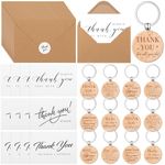 Tenare 48 Pcs Thank You Gift Employee Appreciation Gifts Bulk Thank You Card with Keyring Inspirational Keychain with Envelopes Leaving for Colleagues Teachers Nursery Thanksgiving Gifts(Awesome)