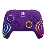 PDP Afterglow Wave Wireless Pro Controller for Nintendo Switch/OLED Model with Customizable LED Lighting (Purple)