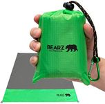 BEARZ Outdoor Pocket Blanket - Waterproof Picnic Blanket, Compact Travel Blanket, Picnic Blankets Waterproof Foldable Lightweight for Beach, Hiking, Festival Accessories (Green)