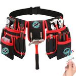 Kowsinde Tool Belt, Magnetic Tool Pouch with 26 Pocket Tool Belts for Men, Heavy Duty Adjustable Tool Pouch Bag, Detachable Utility Belt Tool Bags for Electrician, Carpenter, Construction