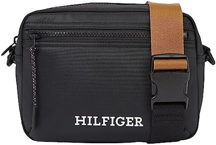 Tommy Hilfiger Homme Sac à Bandoulière Monotype Ew Reporter avec Fermeture Éclair, Multicolore (Black), Taille Unique