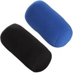 ASkinds 2 Pcs Cylindrical Pillow Comfortable Roll Pillow Microbead Jelly Bean Bed Pillow Tube Pillow Cushion for Head, Neck, Back Support(Black+Blue)