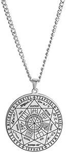 EUEAVAN Collar con colgante de sello de los 7 arcángeles, llavero para hombre, sello de protección espiritual, amuleto de protección pagana, joyería pagana para mujer