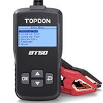 Car Battery Tester 12V, TOPDON BT50, Automotive 100-2000 CCA Battery Load Tester Cranking and Charging System Auto Test Scan Tool Digital Battery Alternator Analyzer (Upgraded Version of AB101)