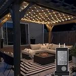 Gazebo Net Lights, 10ft×10ft with Timer & 8 Lighting Modes, 270 LED Connectable Mesh Lights for Outdoor, Waterproof Backyard, Garden, Holiday, Christmas, Bush (Warm White) Brand: Eueasy