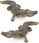 WQKING 2 Pcs Crocodile Statue Outdoor Lawn Decoration Garden Garden Outdoor Decoration Miniature Statue