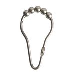 MAYTEX Roller Glide Shower, Brushed Nickel, V-hinged Hook