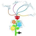 Toyvian Water Sprinkler for Kids,Flower Sprinkler Splash Toy with Roating Nozzles,Water Wiggles Toy Swimming Pool Garden Lawn Outdoor Play