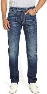 Buffalo David Bitton Men's Ben Relaxed Tapered Denim Jeans, Dark Blue Sanded Indigo, 36W x 30L