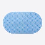 Kuber Industries Bath Mat | PVC Bathroom Mat | Shower Bath Mat | Floor Tub Mat | Bathroom Oval Mud Mat | Anti-Skid Shower Bathroom Mat | Q-01A | Blue