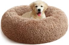 YOJOGEE Calming Donut Dog Bed for Medium Small Dogs Cats, Fluffy Anti Anxiety Dog Beds Washable Puppy Bed Non-Slip Plush Cuddler Warming Round Faux Fur Pet Bed