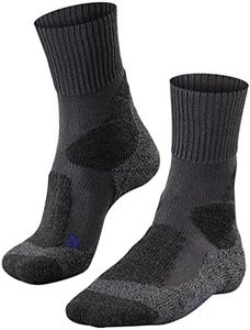 FALKE Women's TK1 Adventure Cool Hiking Socks, Crew, Thick Padding, Cooling, Athletic, Breathable Quick Dry, Lyocell, Grey (Asphalt Melange 3180), 6.5-7.5, 1 Pair