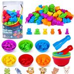 JMANNI Animal Counting Toys, Kids Montessori Sorting Toys with Bowl, Dice, Tweezers, Color Sorting Math Toys Educational Learning Toy for Children 2 3 4 5 6 Year Old Boy Girl Gift