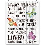 Dorothy Spring Always Remember You Are Braver Than You Believe Unique Inspirational Gift for Family, Friends, Him & Her - Beautiful, Positive & Happy Metal Quote Sign Plaque Decoration