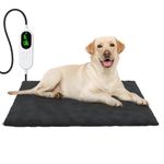 PUHOHUN Pet Heating Pad for Cats Dogs, Temperature Adjustable Pet Heat Pad with Chew Resistant Cord & Removable Flannel Cover, Waterproof/Auto Shut Off Safe Electric Heated Pad (45 * 70cm)