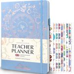 Legend Teacher Planner UK Edition – Undated Lesson Plan Book for Teachers with Weekly & Monthly Calendars - Classroom Organization & School Year Planner – 21.5 x 28cm Hardcover (Periwinkle Gold)