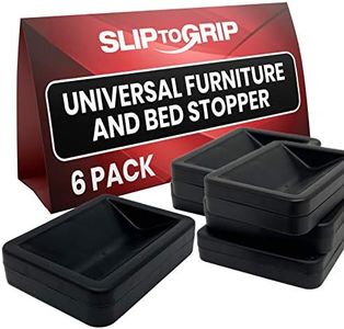 SlipToGrip Bed and Furniture Stopper - Furniture Wheel Stoppers fit All Wheels of Furniture, Sofa Bed Chairs-Made up of Solid ABS Plastic Prevents Scratches (6, Black)