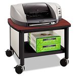 Safco Products Impromptu Under Desk Printer Stand 1862BL, Cherry Top/Black Frame, 50 lbs. Capacity, Contemporary Design, Swivel Wheels