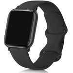 ATUP Compatible with for Apple Watch Band 41mm 45mm 38mm 40mm 42mm 44mm Women Men, Soft Silicone Replacement Bands Strap for iWatch Apple Watch Series 4, Series 3, Series 2, Series 1 (001, Black, 42mm/44mm/45mm-M/L)