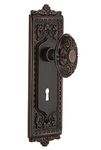 Nostalgic Warehouse Egg & Dart Plate with Keyhole Single Dummy Victorian Door Knob in Timeless Bronze