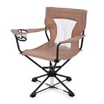 ARROWHEAD OUTDOOR 360° Degree Swivel Hunting Chair w/Armrests, Perfect for Blinds, No Sink Feet, Supports up to 450lbs, Carrying Case, Steel Frame, Fishing, High-Grade 600D Canvas, USA-Based Support