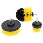 3PCS Power Scrubber Drill Brush,Electric Drill Cleaning brush Kit for Bathroom Kitchen Toilet Bathtub Tire Surfaces，Efficient Nylon Cleaning Brush Head Set (yellow)