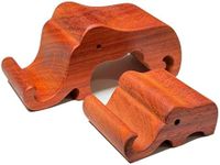 CarpenterC Elegant Natural Originally Handmade Creative Rosewood Cell Phone Stands Set, Elephants Father and Son, Portable Holder for Mobile Phones and Pads