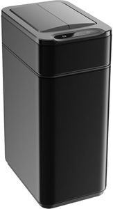 hOmeLabs Durable 2.4 Gallon Sensor Trash Can, Retractable Butterfly Lid, Batteries Included, Space-Efficient, Easy Clean, Battery-Powered