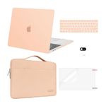 MOSISO Compatible with MacBook Pro 13 inch Case M2 M1 2024 2023-2016 A2338 A2289 A2251 A2159 A1989 A1706 A1708, Plastic Hard Shell Case&Bag&Keyboard Skin&Webcam Cover&Screen Protector, Pastel Orange