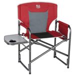 TIMBER RIDGE Lightweight Oversized Camping Chair, Portable Aluminum Directors Chair with Side Table for Outdoor Camping, Lawn, Picnic and Fishing, Supports 400lbs (Red)