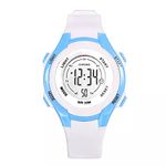 Time Up Digital Dial Dual Color Children Wristwatch with Alarm & Stopwatch Functions Sports Watch for Boys & Girls (Age:4-12 Years)-M5128-X (White)