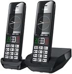 Gigaset Comfort 552 Duo - 2 Cordless Phones - Made in Germany - Elegant Design - Hands-Free Mode - Comfort Call Protection - Phone Book for 200 Entries, Titanium-Black