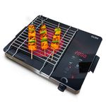 Glen 2000W Infrared Cooktop Stove with Grill Rack for Barbecue, Crystal Glass Plate, Digital Display, 3 Preset Cooking Modes, Touch Control, Infrared Hot Plate (SA3074_Infra)
